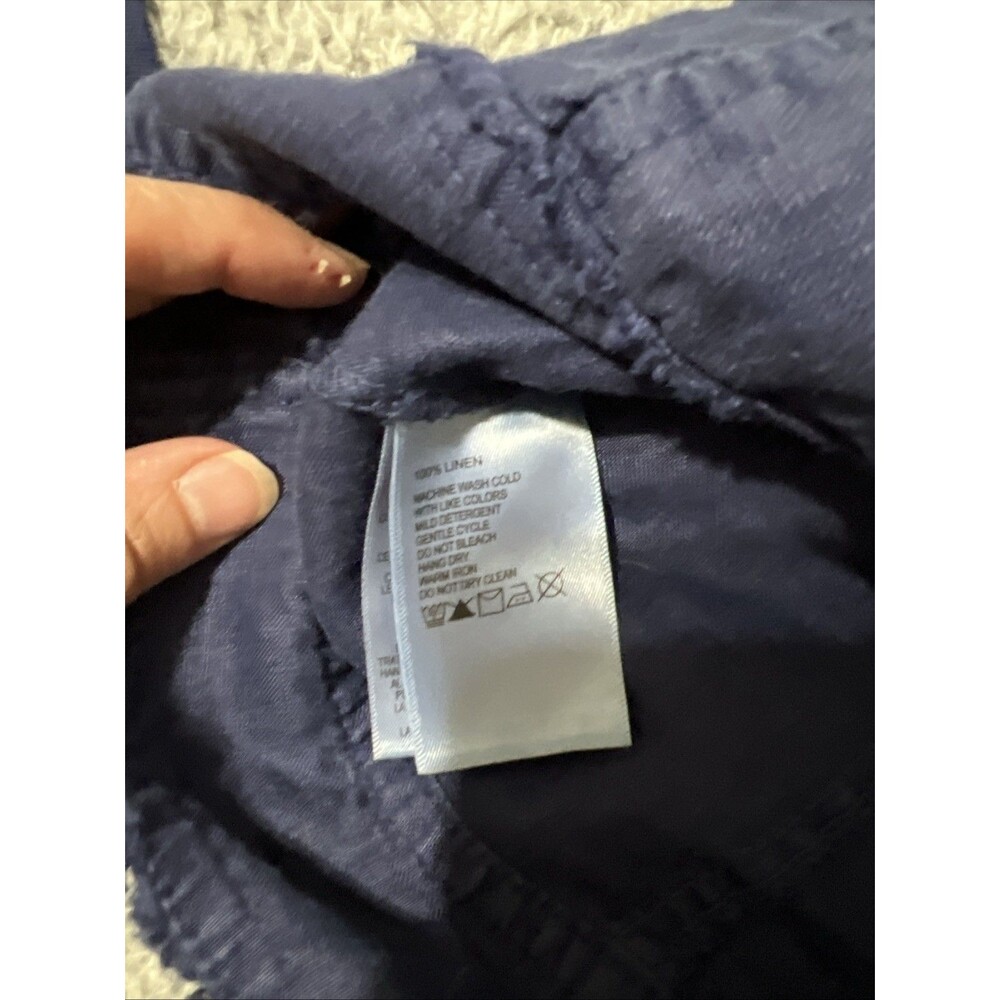 Tommy Bahama linen button up Distressed jacket Blue Sm Boho Cottage Core Beachy - Picture 6 of 10